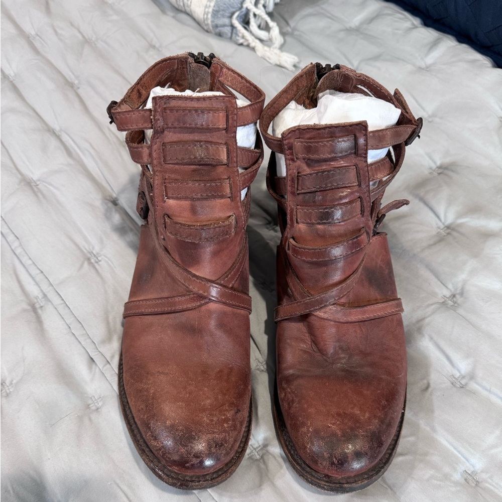 Freebird by Steven Stair Distressed Leather Ankle Boots